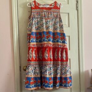 Colorful Indian Cotton Dress Below Knee Length